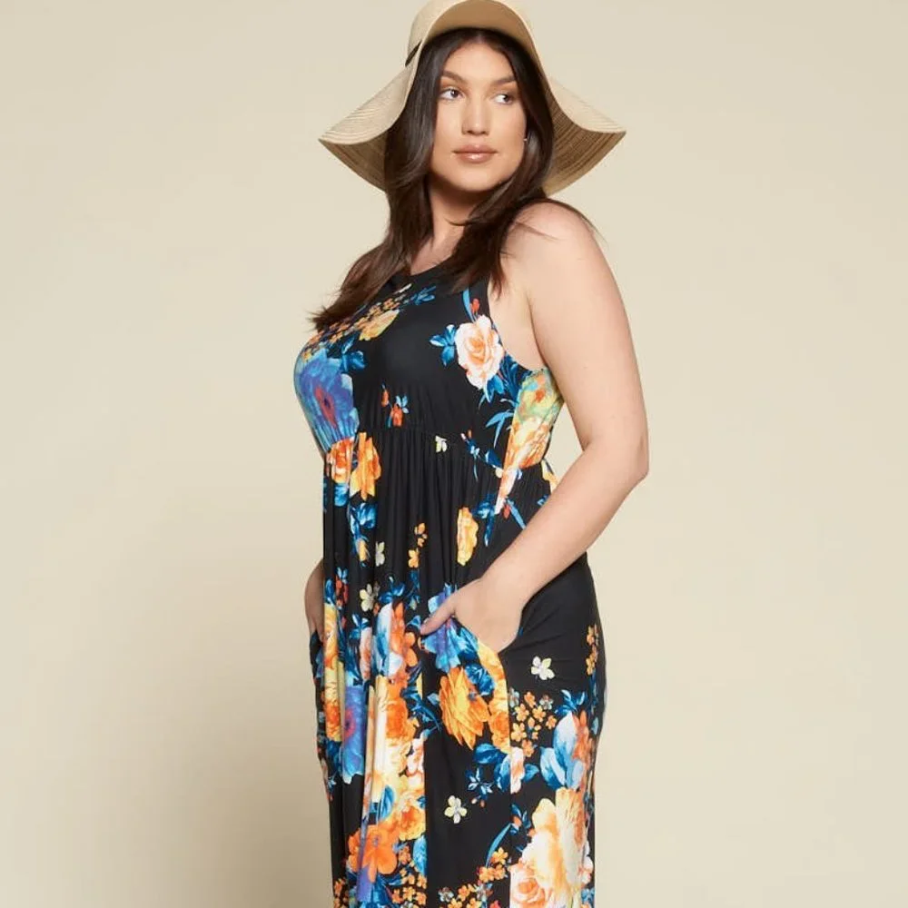 Sleeveless Floral Maxi Dress - Picture 2 of 6